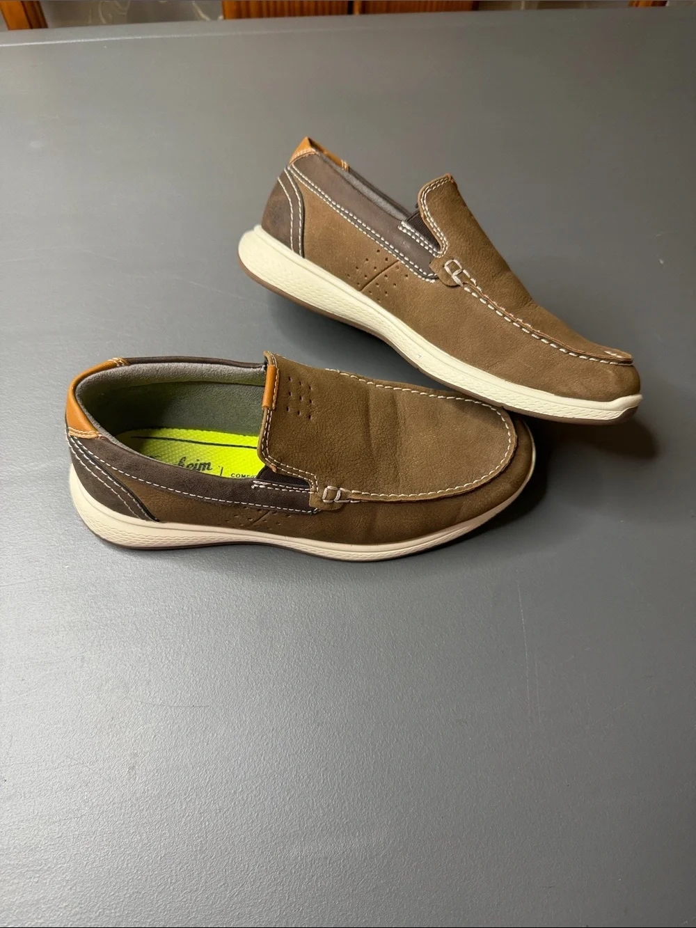 Kid’s Casual Slip-On Loafers in Brown. Size 3